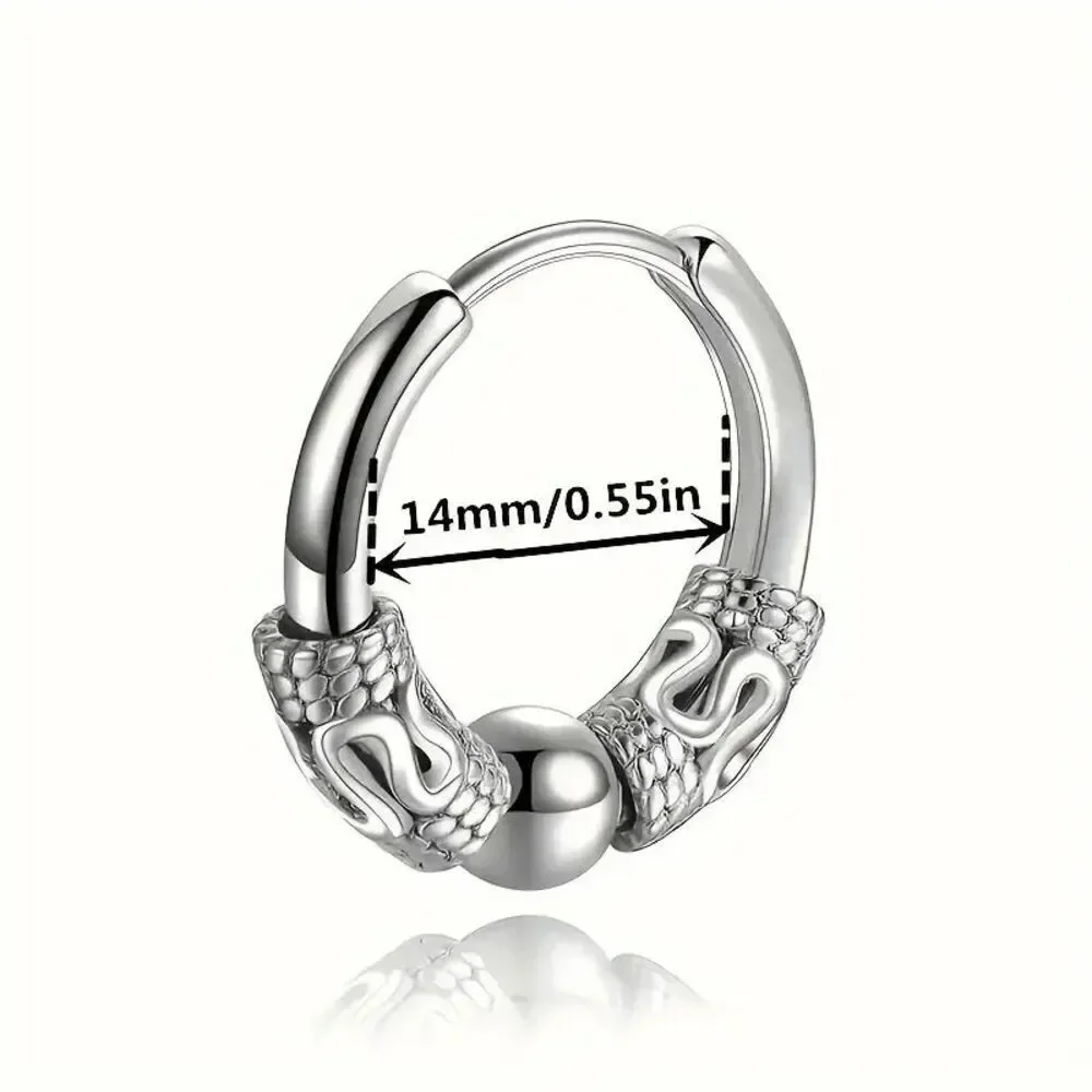 Men's Totem Hoop Titanium Steel Earring